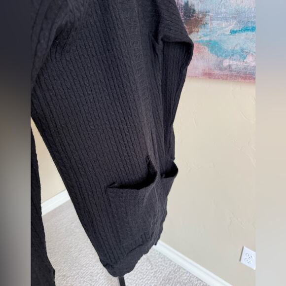 Bobi Los Angeles Pocket Cardigan Sweater Black Cable Knit Medium New Revolve - Picture 4 of 9